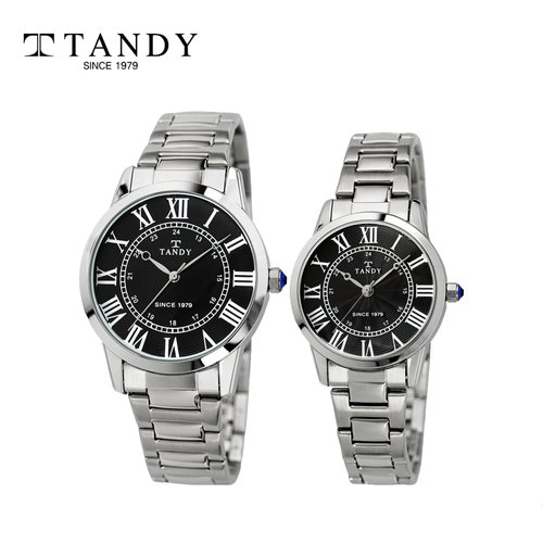 [입점특가][TANDY] 탠디 클래식 메탈 커플 손목시계 T-3714 블랙