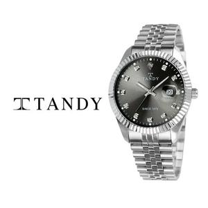 [입점특가][TANDY] 탠디 럭셔리 메탈 그레이 손목시계(스와로브스키 식입) T-3909 남성 상품이미지
