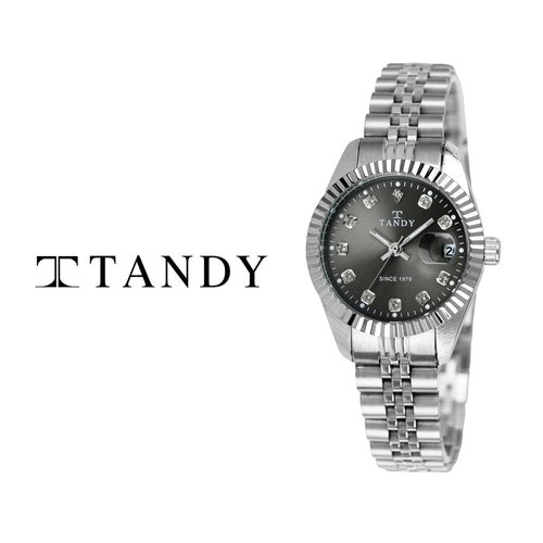[입점특가][TANDY] 탠디 럭셔리 메탈 그레이 손목시계(스와로브스키 식입) T-3909 여성