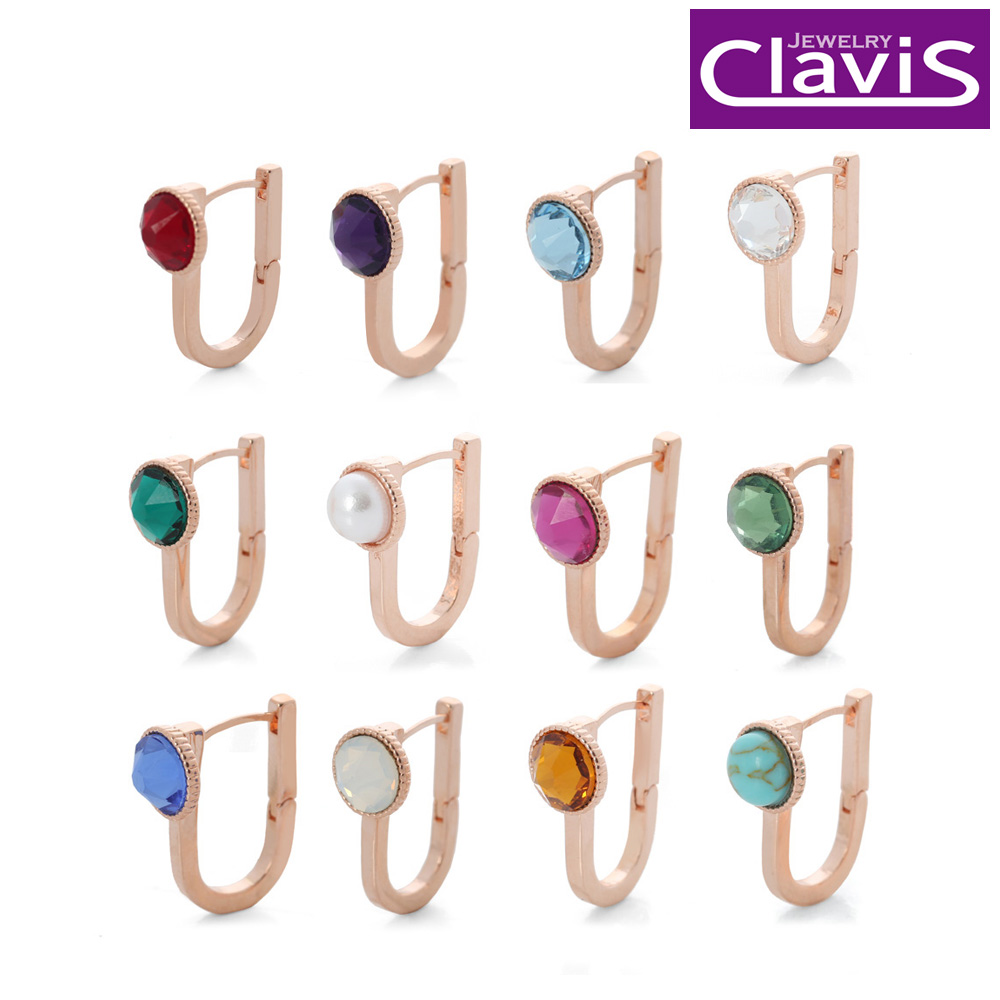 Clavis [클라비스] 14k 스와로브스키 탄생석 귀걸이 CL14kp EGP126 대표이미지 섬네일