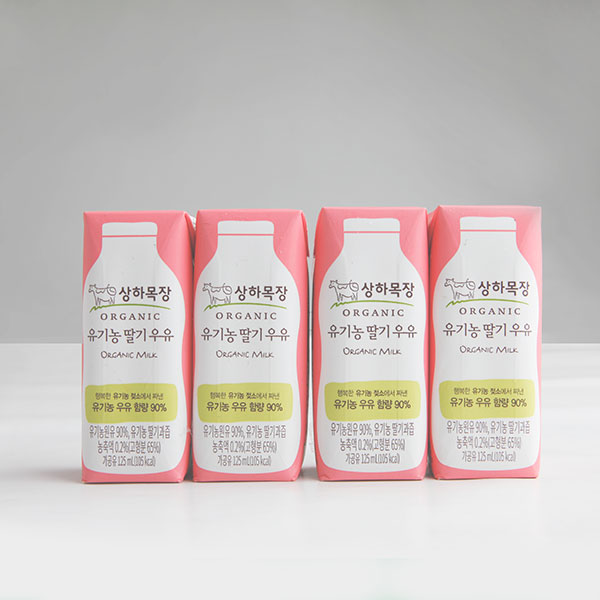 상하목장 유기농 딸기우유 (125ml×4)