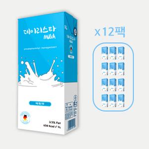 [데이리스타 밀쉬] 멸균우유 1L (유지방3.5%) 12팩(1박스) 상품이미지