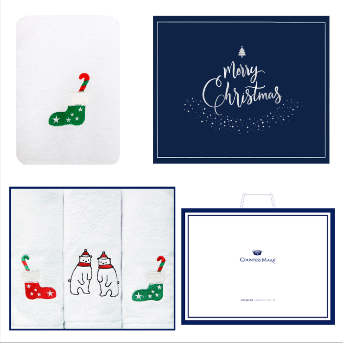 송월 스노우 크리스마스 3매 선물세트+쇼핑백