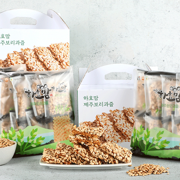 하효맘 보리과즐 선물세트 (8개입x3봉, 100% 우리밀/국내산 보리 사용)