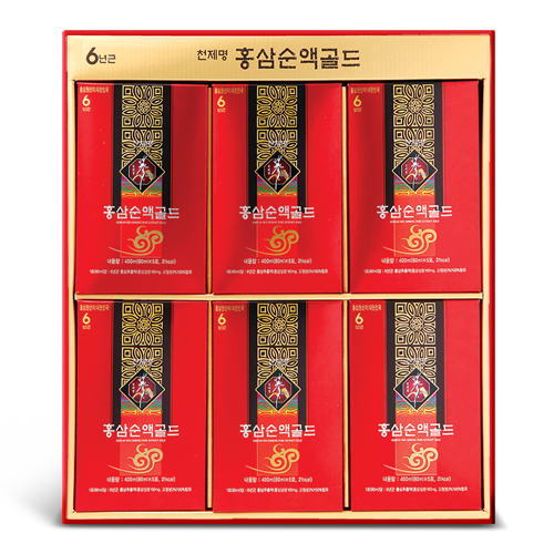 [천제명] 6년근홍삼 홍삼순액골드 (80ml x 60포) + 쇼핑백