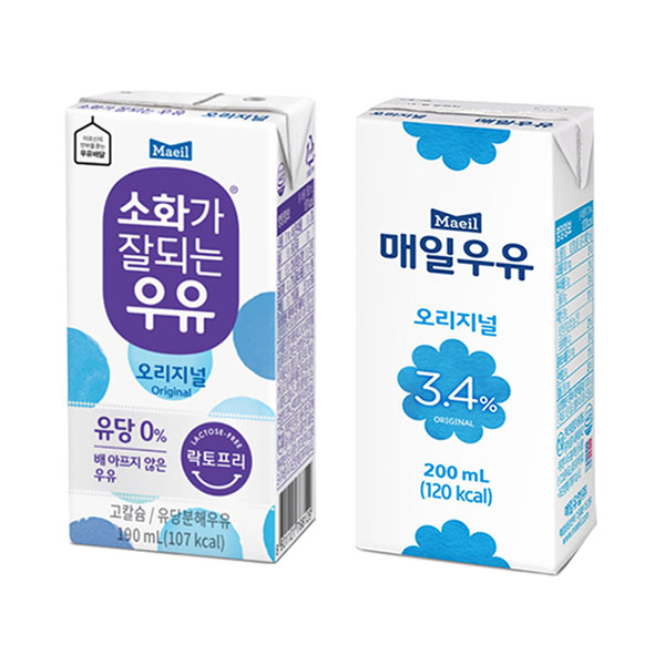 매일유업 멸균우유 200ml, 소화가 잘 되는 우유 190ml 24팩 이중포장