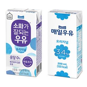매일유업 멸균우유 200ml, 소화가 잘 되는 우유 190ml 24팩 이중포장 상품이미지