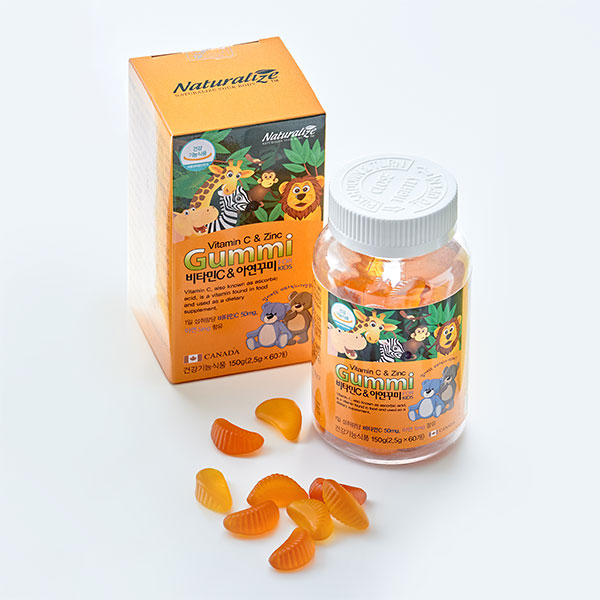 [면역력증진]네추럴라이즈 어린이 비타민C&아연 꾸미 150g(60정,150g)