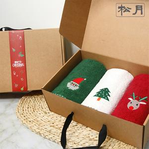 [송월타올] 크리스마스 프렌즈 3매 선물세트(크라프트+띠지) 상품이미지