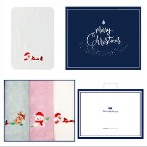 [송월타올] 뱀부얀 크리스마스 러블리 3매선물세트(쇼핑백) 기념수건 답례품 상품이미지