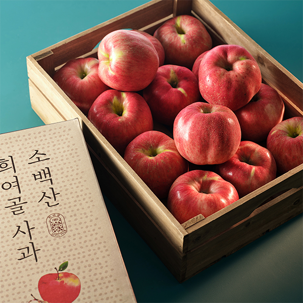 [설선물 마음전송]소백산 희여골 GAP 사과선물세트 2호(12입, 4.2kg내외)
