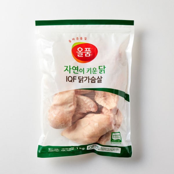 [냉동]무항생제 IQF 닭가슴살 (1kg)