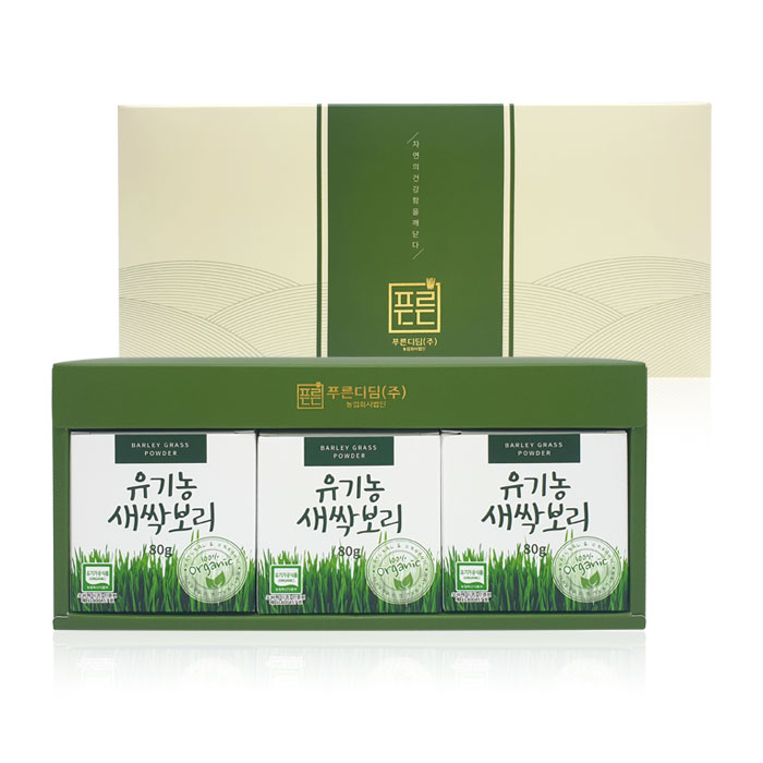 국내산 유기농원료100 유기농새싹보리(3입,선물세트)