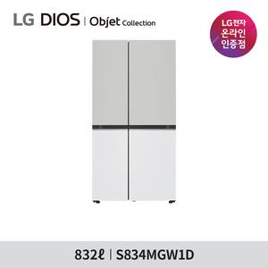 LG 디오스 오브제컬렉션 양문형 냉장고 S834MGW1D