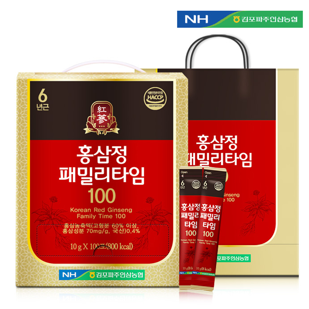 김포파주인삼농협 동의삼 홍삼정패밀리타임100 10g x 100포 선물세트