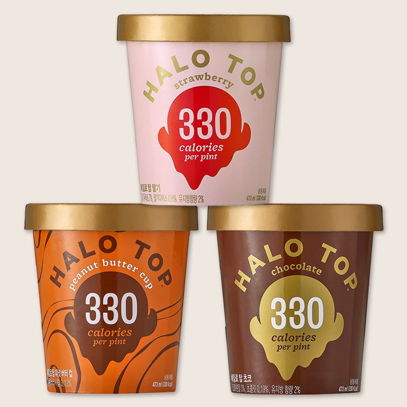 헤일로탑 아이스크림 파인트 3개 골라담기(딸기+초코+피넛버터) 대표이미지 섬네일