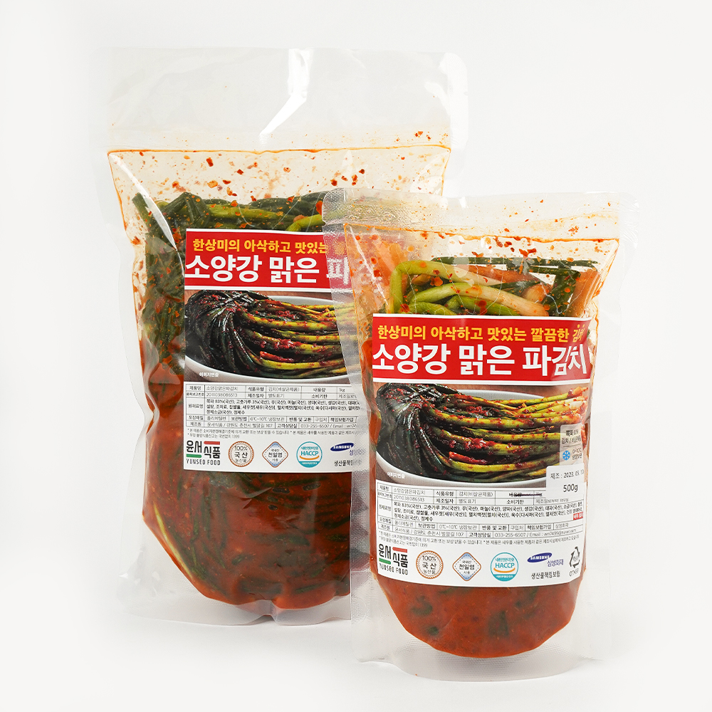 국내산 소양강 맑은 파김치 (500g, 1kg, 기본맛/매운맛)
