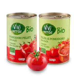 COOP 비비베르데 이탈리아 유기농 포모도리 펠라티 산마르자노 토마토 2종 택1 (홀토마토/토마토퓨레) 무첨가물 Non GMO 상품이미지