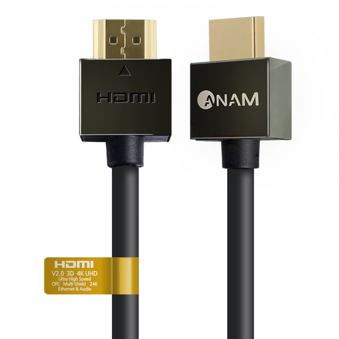아남 슬림 HDMI 2.0 다크그레이 메탈 케이블 ACH-AA15S1 
