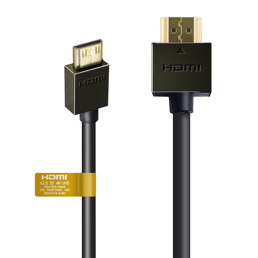 아남 슬림 HDMI to Mini HDMI 2.0 다크그레이 메탈 케이블 ACH-AMN15S2