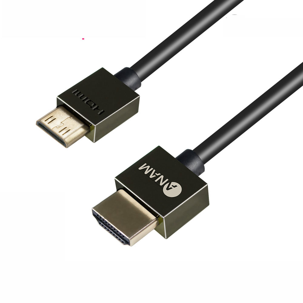 아남 슬림 HDMI to Mini HDMI 2.0 다크그레이 메탈 케이블 ACH-AMN15S2