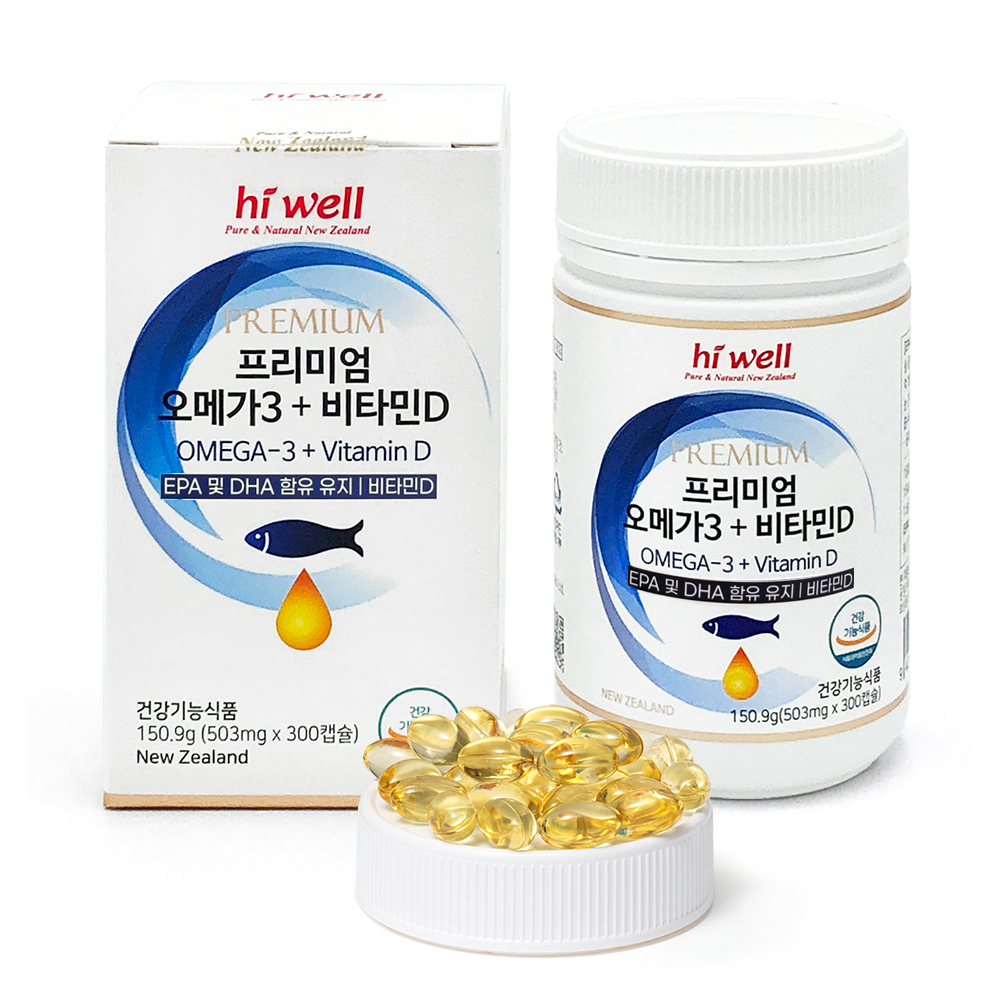 하이웰 오메가3 비타민D EPA DHA 503mg x 300캡슐 (100일분)