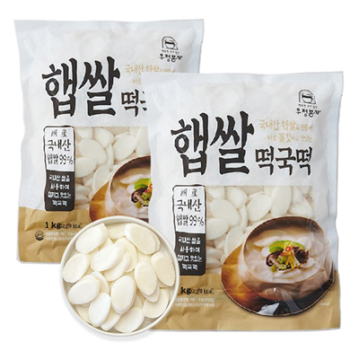 [우정본가] 국내산 햅쌀 떡국떡 1kg, 2봉 대표이미지 섬네일