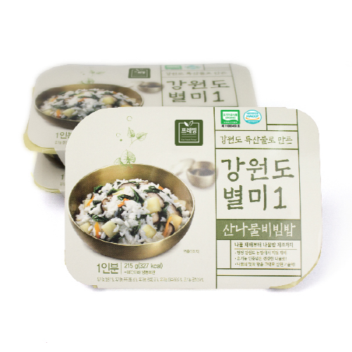 [프레띵×홈스랑] 즉석간편 유기농 산나물비빔밥 1인분, 215g × 5팩