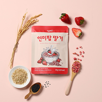 오그래 현미팝 30g (코코아,딸기,카라멜) 9팩