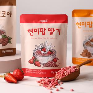 오그래 현미팝 30g (코코아,딸기,카라멜) 15팩 상품이미지