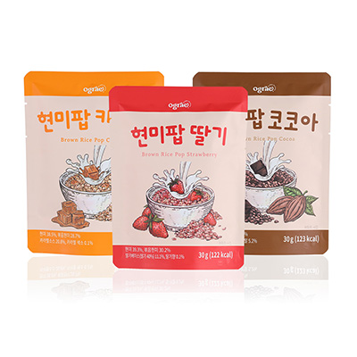 [선물세트] 현미팝 30g (코코아,딸기,카라멜) 30팩