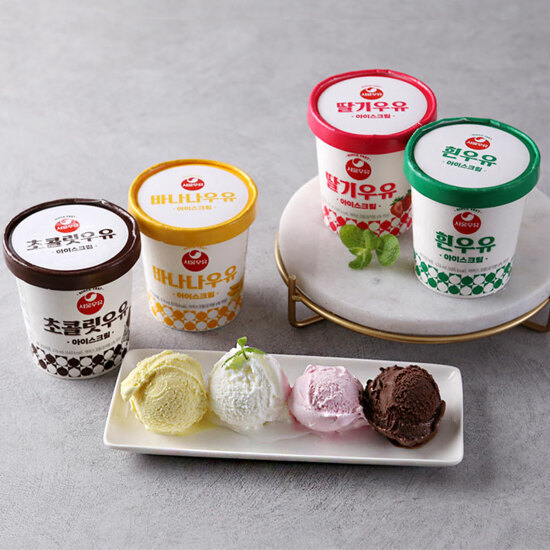 서울우유 아이스크림 474ml 4종 (우유,초코,바나나,딸기)