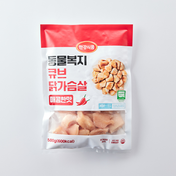 동물복지 매콤한 큐브닭가슴살(500g)